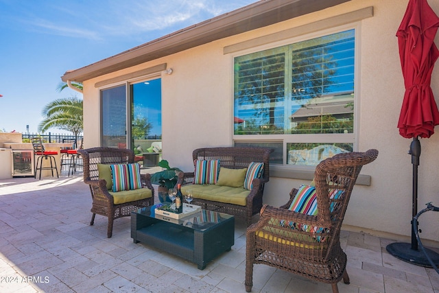 view of patio with an outdoor hangout area