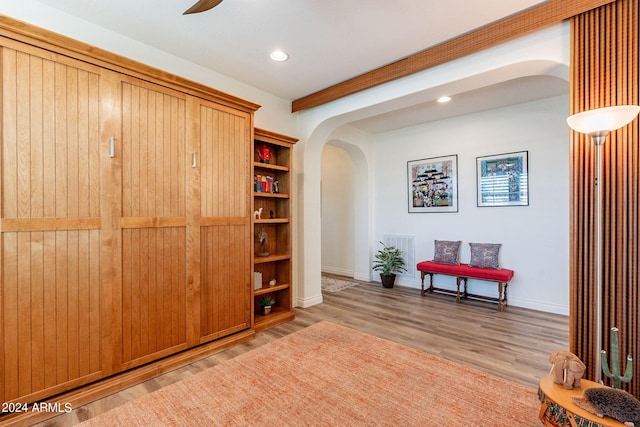 unfurnished room featuring light hardwood / wood-style floors