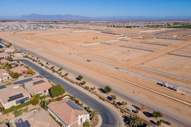 aerial view with a mountain view