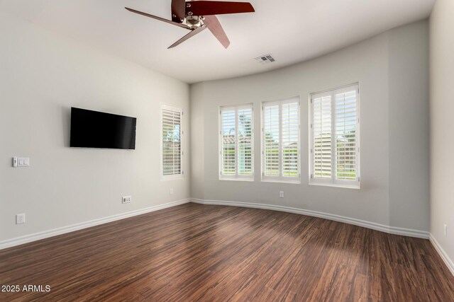 4332 S Oregon Ct, Chandler, AZ 85248 - spare room featuring a ceiling fan, dark wood finished floors, and baseboards