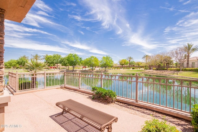 4332 S Oregon Ct, Chandler, AZ 85248 - view of patio / terrace featuring a water view and a balcony