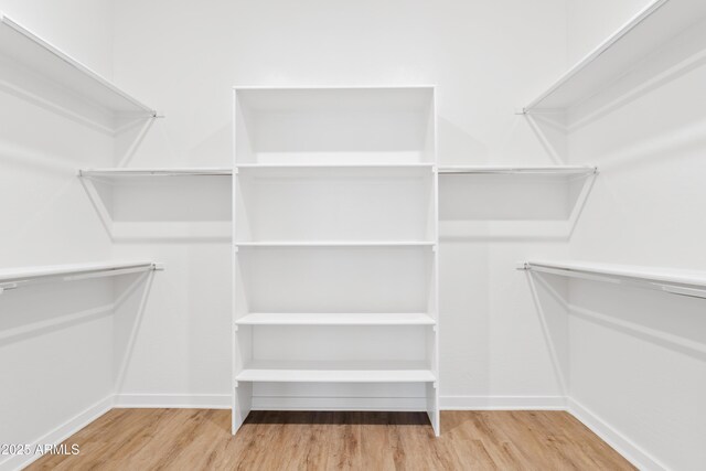 spacious closet featuring wood finished floors