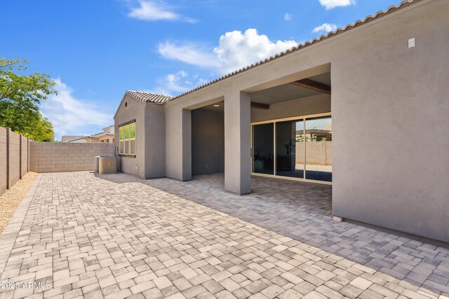 view of patio with a fenced backyard