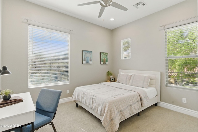 7122 W Ivanhoe St, Chandler, AZ 85226 - bedroom with carpet floors, baseboards, multiple windows, and recessed lighting