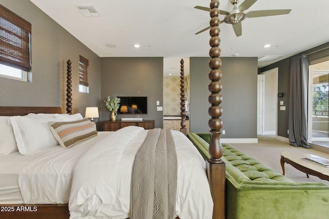 7122 W Ivanhoe St, Chandler, AZ 85226 - carpeted bedroom with recessed lighting, baseboards, and ceiling fan