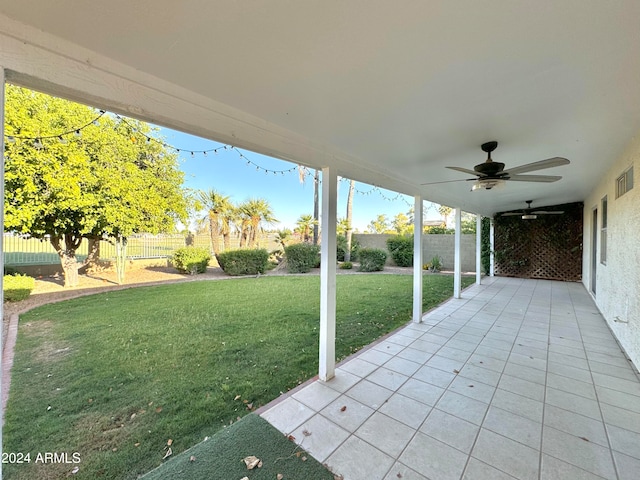 view of patio / terrace with ceiling fan