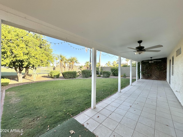 view of patio / terrace with ceiling fan