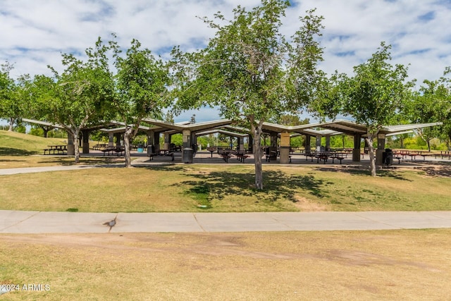 view of home's community featuring a gazebo and a yard