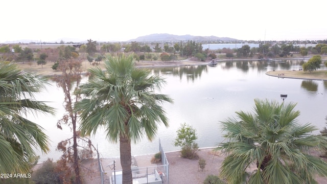 property view of water featuring a mountain view