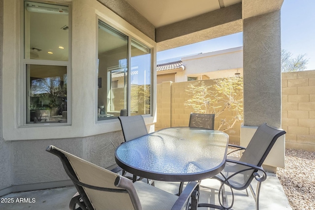 view of patio with outdoor dining space