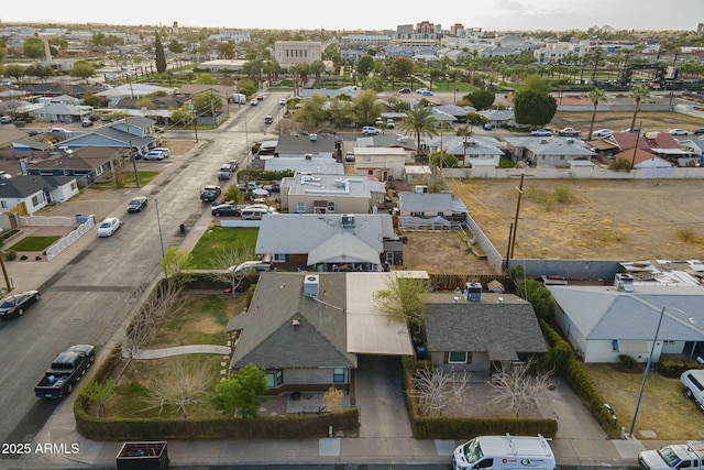 aerial view with a residential view