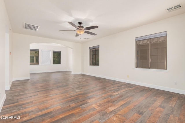 5713 W Rowel Rd, Phoenix, AZ 85083 - empty room featuring ceiling fan and dark hardwood / wood-style flooring
