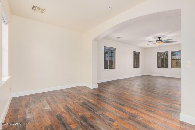 5713 W Rowel Rd, Phoenix, AZ 85083 - spare room with dark wood-type flooring and ceiling fan