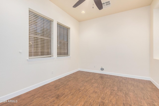 5713 W Rowel Rd, Phoenix, AZ 85083 - unfurnished room with hardwood / wood-style floors and ceiling fan