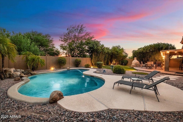 7471 E Desert Vista Rd, Scottsdale, AZ 85255 - view of pool with a fenced backyard, a fenced in pool, and a patio area