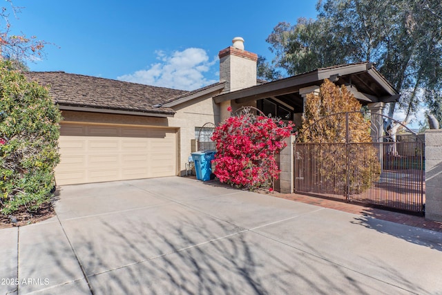 single story home featuring a garage