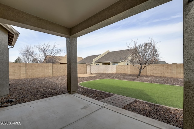 view of patio featuring a fenced backyard