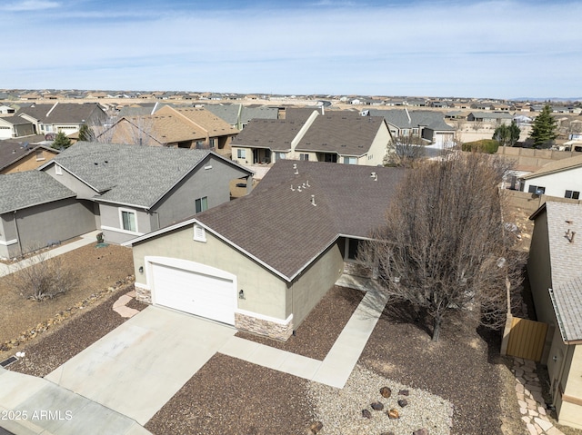 aerial view featuring a residential view