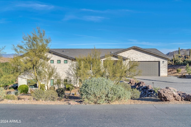 view of front of house with a garage