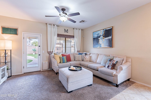 13318 W Indianola Ave, Litchfield Park, AZ 85340 - living area with ceiling fan and baseboards