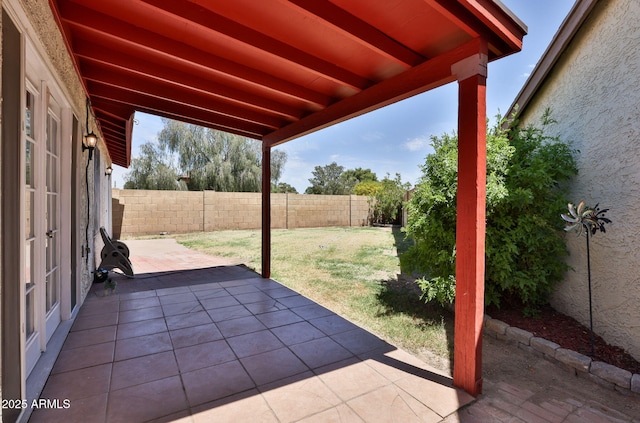 view of patio featuring a fenced backyard