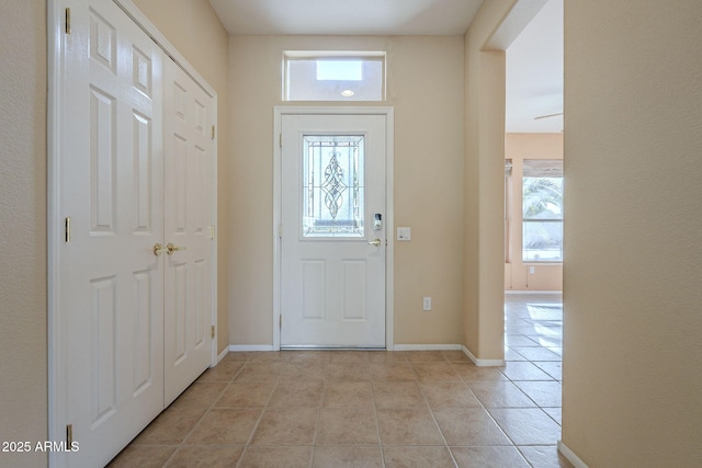 view of tiled entrance foyer