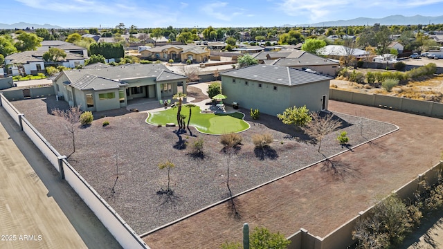 aerial view featuring a mountain view