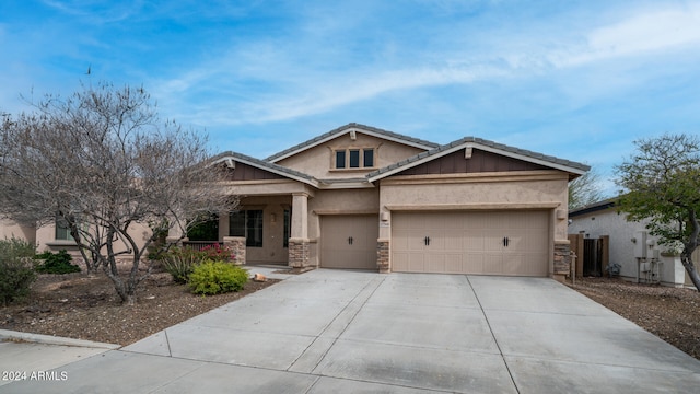 view of front facade featuring a garage