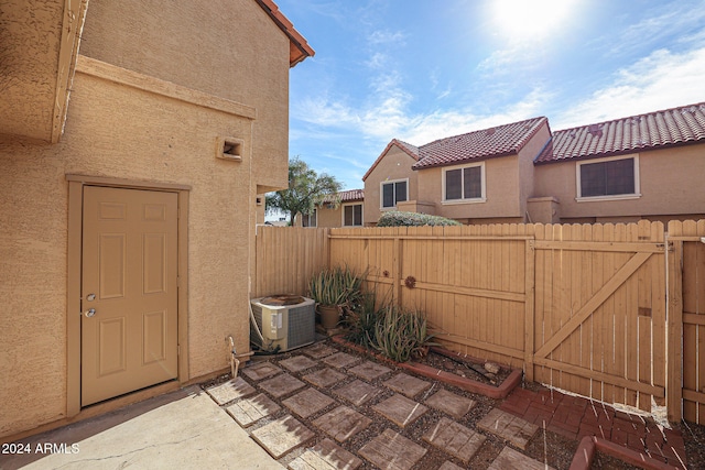 view of patio featuring central AC