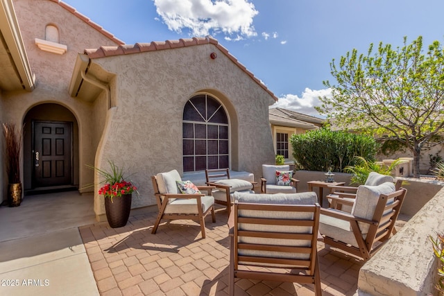 view of patio with an outdoor living space