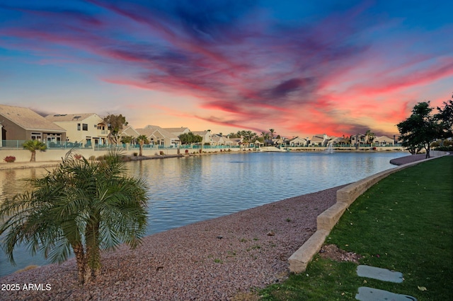 view of water feature featuring a residential view