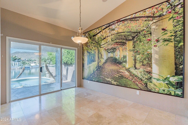 interior space with vaulted ceiling