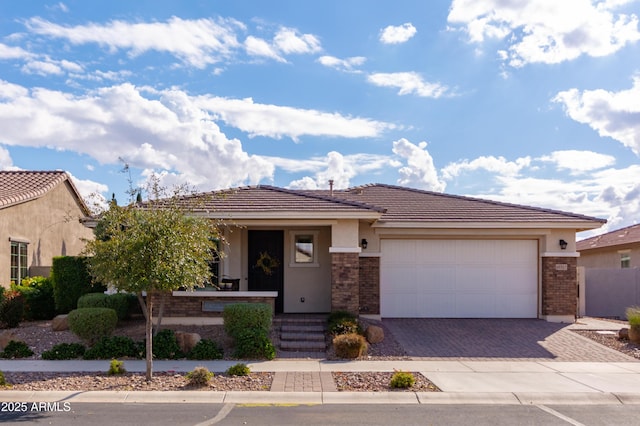 view of front of house with a garage