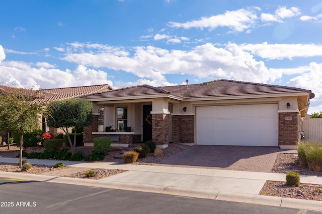 view of front of home with a garage