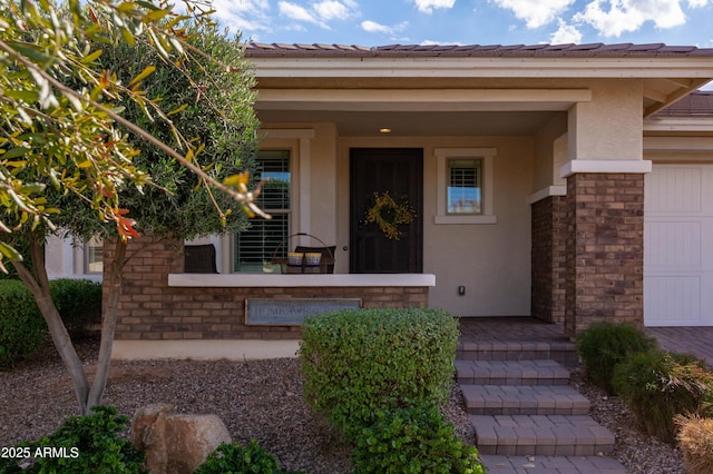 entrance to property with a garage