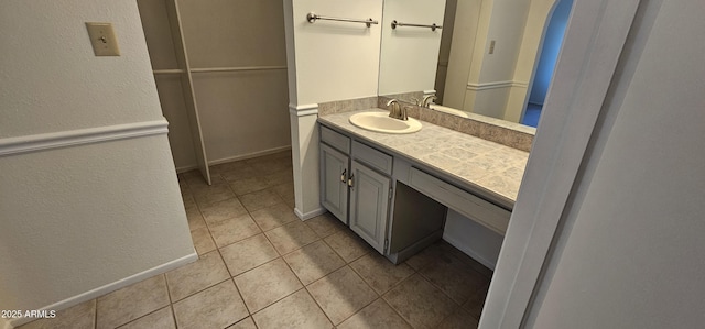 bathroom featuring vanity and tile patterned floors