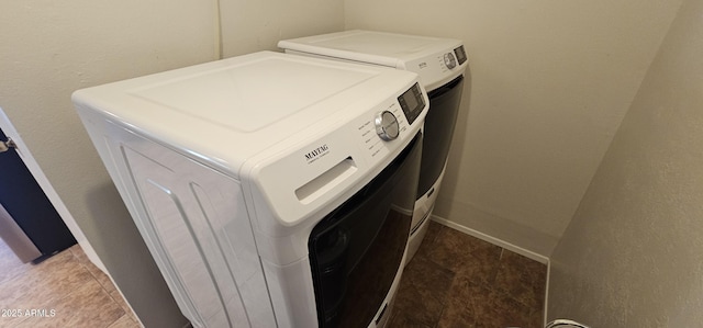 laundry area featuring washer and dryer