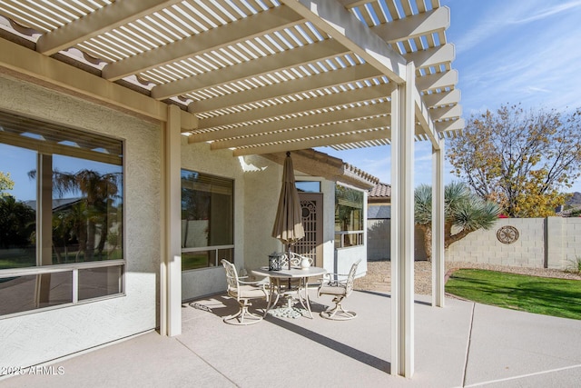 view of patio / terrace with a pergola