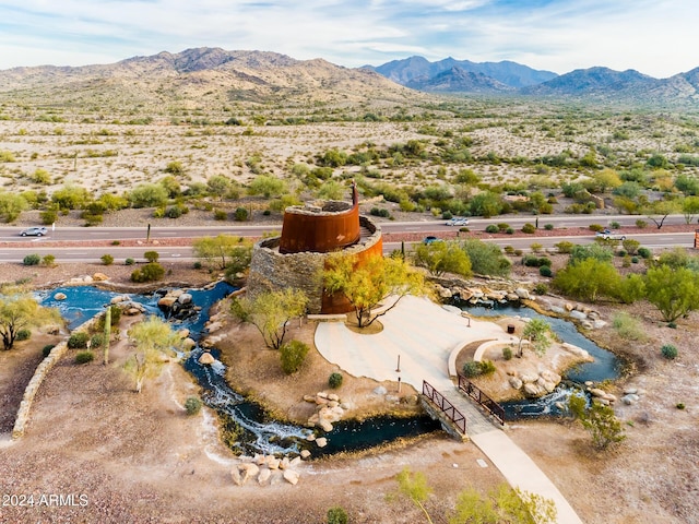 bird's eye view featuring a mountain view