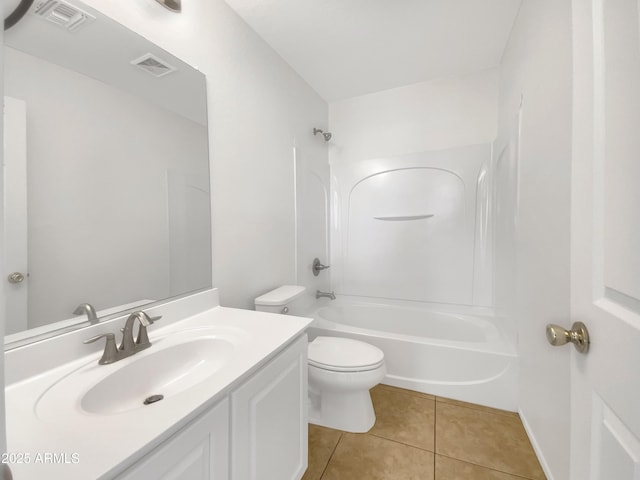 1078 E Poncho Ln, San Tan Valley, AZ 85143 - bathroom with tile patterned flooring, toilet, vanity, and shower / washtub combination