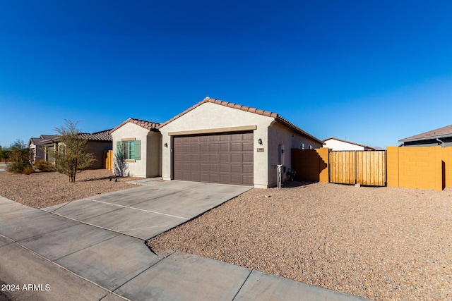 view of front of house with a garage