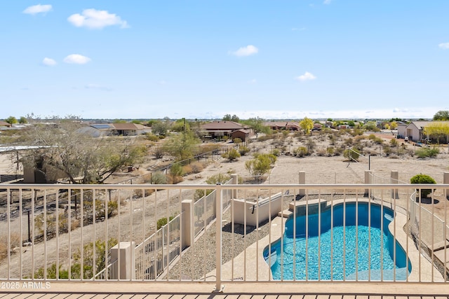 view of pool with a fenced backyard and a fenced in pool