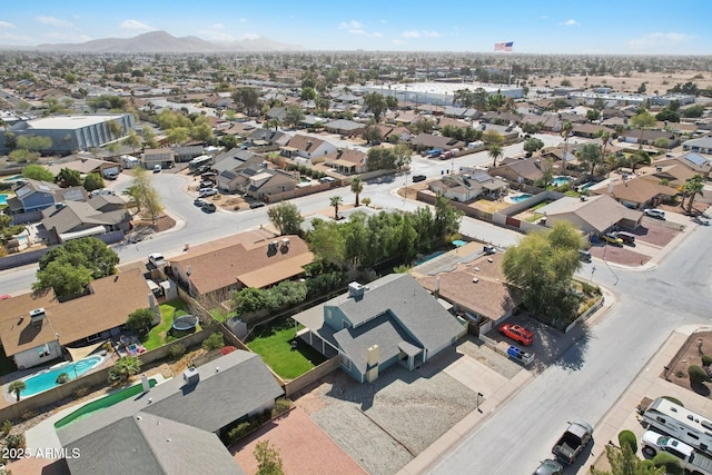 bird's eye view with a residential view