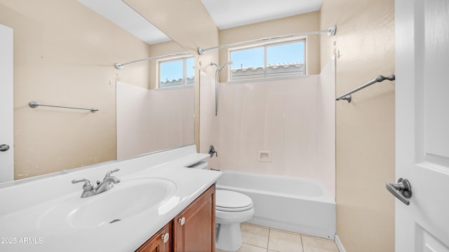3439 W Darien Way, Phoenix, AZ 85086 - full bath featuring toilet, vanity,  shower combination, tile patterned flooring, and baseboards