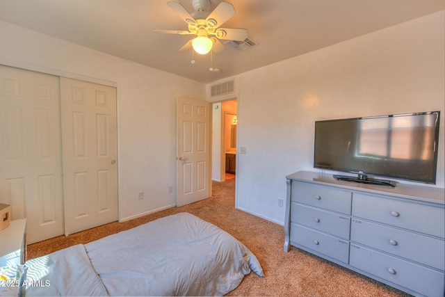 2386 Skyview Dr, Sierra Vista, AZ 85635 - carpeted bedroom featuring a closet, a ceiling fan, and baseboards