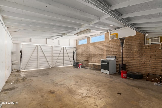 garage with a wall mounted AC