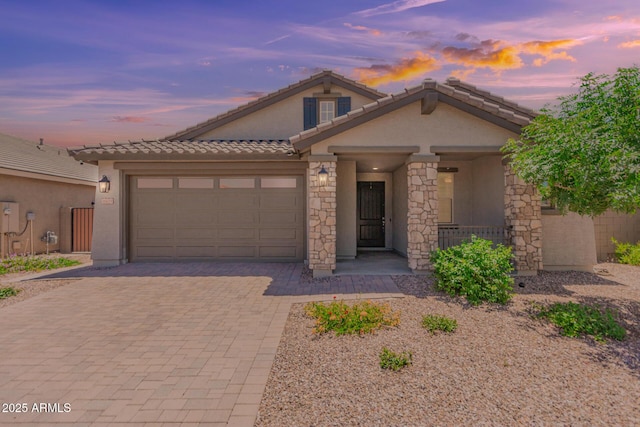 view of front of house featuring a garage