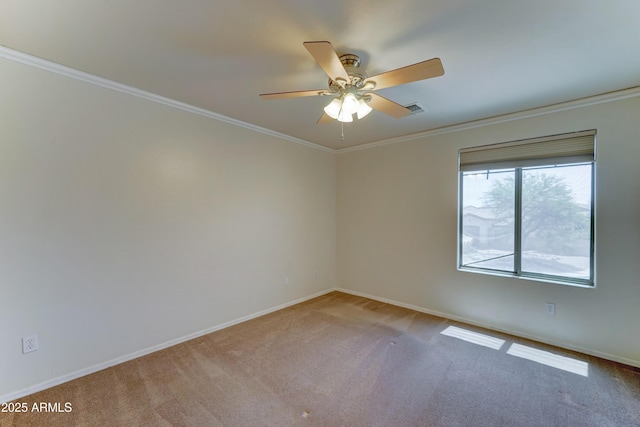 7398 W Paso Trl, Peoria, AZ 85383 - carpeted spare room with ceiling fan and ornamental molding