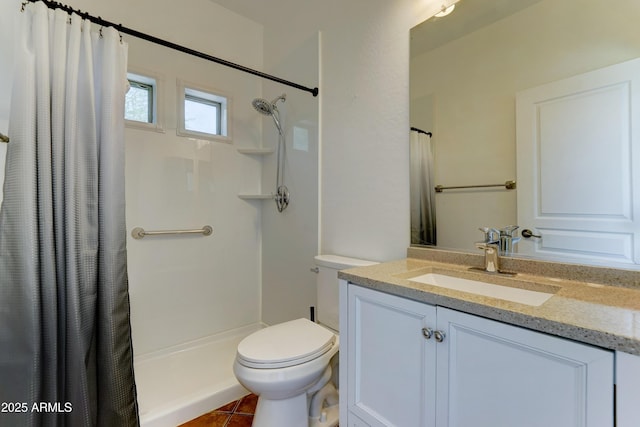 7398 W Paso Trl, Peoria, AZ 85383 - full bathroom with vanity, a shower with curtain, and tile patterned floors