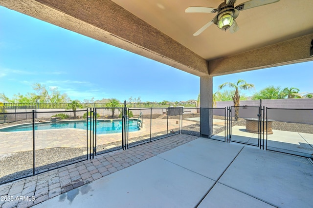 7398 W Paso Trl, Peoria, AZ 85383 - fenced backyard with a patio area and a ceiling fan
